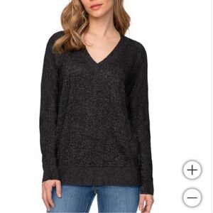 Women's Black V-Neck Sweater